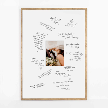 Ramka z passe partout pamiątkowa na Wesele - kolor dąb 50x70 cm