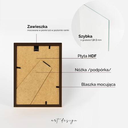 Czarna ramka drewniana PINIA 2 10x15 cm