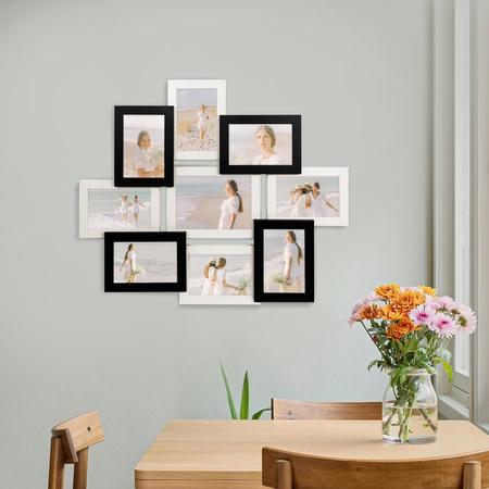 Multirama MULTI HEN 1-2 ramka na zdjęcia na 9 zdjęć - czarno-biała