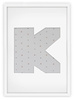 Ramka na zdjęcia LITERKA "K" 21x30 cm biała z białym passe partout