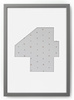 Ramka na zdjęcia CYFERKA "4" 21x30 cm szara z białym passe partout