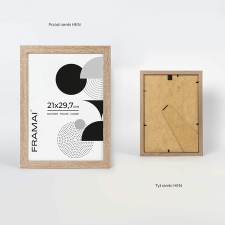 Pakiet 5 szt. ramek na zdjęcia kolor bielony dąb HEN 0 21x29,7 A4 cm