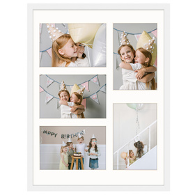 Foto Galeria 30x40 cm kolor biały Ramka na 5 zdjęcia 10x15 cm z Passe Partout