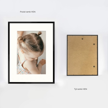 Czarna ramka na zdjęcia HEN PASS 2 60x80 cm z passe partout 60x80 (40x60)