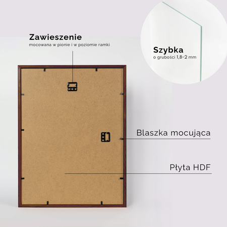 Brązowa ramka drewniana PINIA 3 30x40 cm