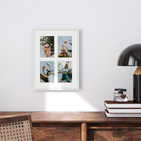 Foto Galeria 30x40 cm kolor biały Ramka na 4 zdjęcia 10x15 cm z Passe Partout