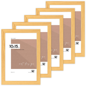 Pakiet 5 szt. naturalnych ramek drewnianych na zdjęcia PINIA 0 10x15 cm