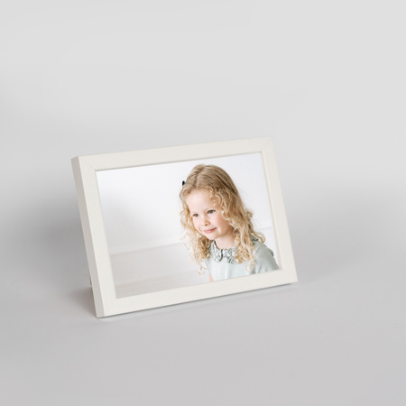 Biała ramka drewniana PINIA 1 10x15 cm