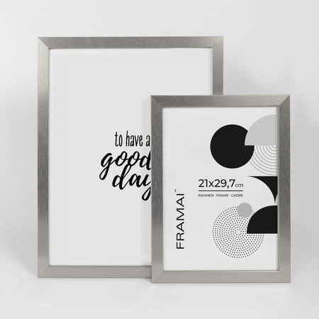 Pakiet 5 szt. srebrnych ramek na zdjęcia HEN S 21x29,7 cm A4