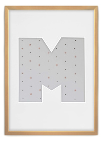 Ramka na zdjęcia LITERKA "M" 21x30 cm jasne drewno z białym passe partout