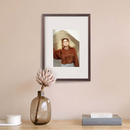 Pakiet 5 szt. ciemno brązowych ramek drewnianych na zdjęcia DRWA 44 21x30 cm