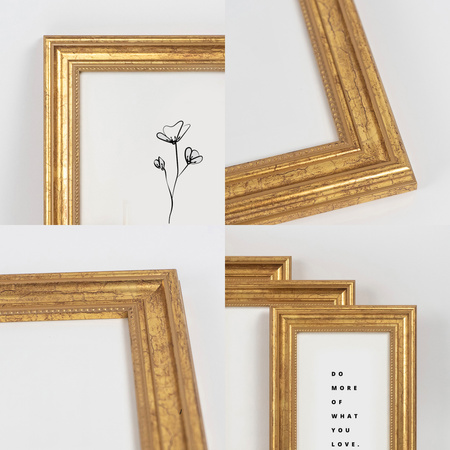 Ramka drewniana złota na zdjęcia DRZG M Z 10x15 cm