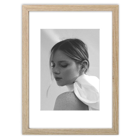 Ramka w kolorze dębowym z passe partout na zdjęcia EXPO 00 40x40 cm (30x30 cm)