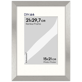 Srebrna ramka na zdjęcia HEN PASS S 21X29,7 cm z passe partout (15x21 cm)
