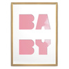 Ramka BABY 30x40 cm w kolorze jasnego drewna z białym passe partout