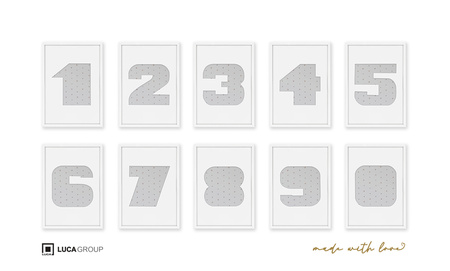 Ramka na zdjęcia CYFERKA "5" 21x30 cm biała z białym passe partout