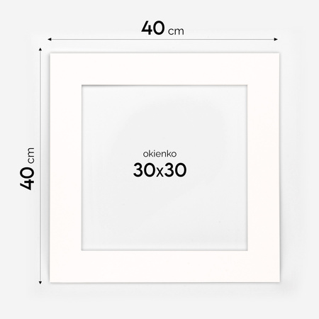 Czarna ramka na zdjęcia HEN PASS 2 40x40 cm z passe partout 40x40 (30x30)