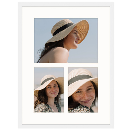 Foto Galeria 30x40 cm kolor biały Ramka na 3 zdjęcia 10x15 cm 15x21 cm z Passe Partout