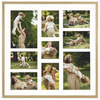 Foto Galeria 50x50 cm kolor dębowy Ramka na 9 zdjęć 10x15 cm 15x21 cm 10x10 cm z Passe Partout