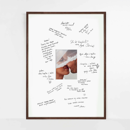 Ramka z passe partout pamiątkowa na Wesele - kolor brązowy 50x70 cm