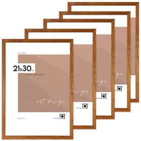 Pakiet 5 szt. ramek drewnianych na zdjęcia ciepłe drewno PINIA 10 21x30 cm