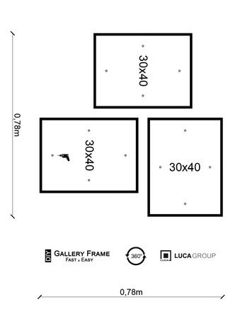 Zestaw ramek PINIA 00 GF0013 - galeria ramek na 3 zdjęcia