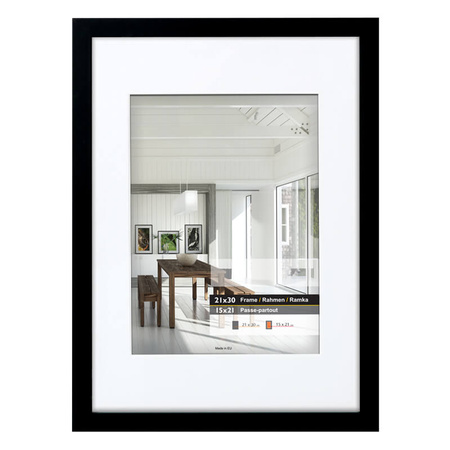 Czarna ramka z passepartout na zdjęcia EXPO 2 13x18 cm (9x13 cm)
