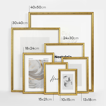 Ramka drewniana złota na zdjęcia DRI CL Z 15X21 cm