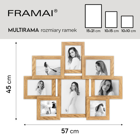 Multirama MULTI HEN 01 ramka na zdjęcia na 8 zdjęć - kolor dębowy
