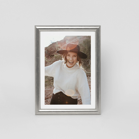 Srebrna ramka drewniana na zdjęcia EKO S2 13x18 cm