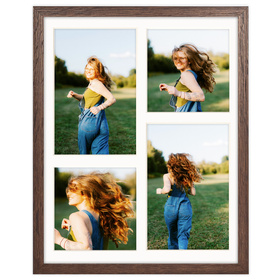 Foto Galeria 24x30 cm brązowa Ramka na 4 zdjęcia 10x15 cm 10x10 cm z Passe Partout