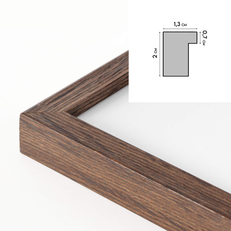 Ramka z passe partout pamiątkowa na Wesele - kolor brązowy 50x70 cm