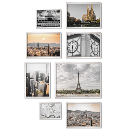 Zestaw srebrnych ramek - galeria HIT 1 S GF0009 - CORNER