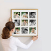 Foto Galeria 40x40 cm kolor dębowy Ramka na 9 zdjęć 10x10 cm z Passe Partout