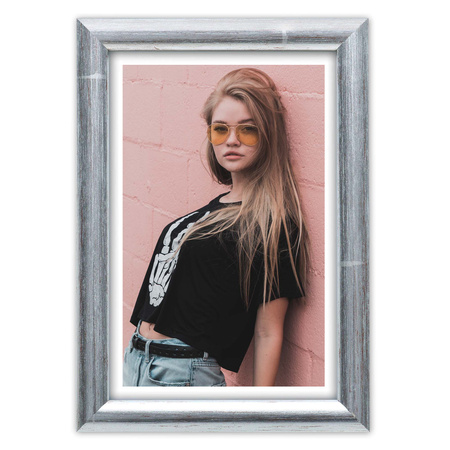 Srebrna ramka drewniana na zdjęcia EKO S2 24x30 cm