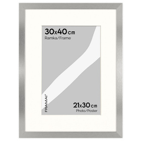 Srebrna ramka na zdjęcia HEN PASS S 30x40 cm z passe partout (21x30 cm)