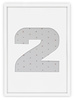 Ramka na zdjęcia CYFERKA "2" 21x30 cm biała z białym passe partout