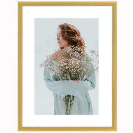 Złota ramka aluminiowa na zdjęcia Royall 18x24 cm