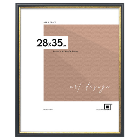 Czarna ramka drewniana ze złotym paskiem DRI CL 2 28x35 cm