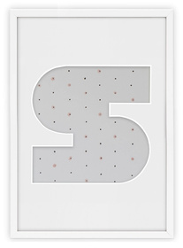 Ramka na zdjęcia LITERKA "S" 21x30 cm biała z białym passe partout