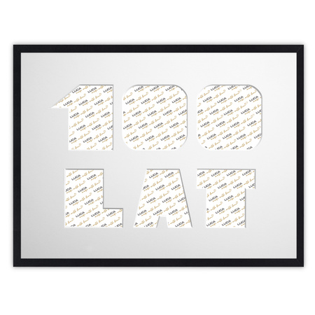 Ramka na URODZINY 30x40 cm w kolorze czarnym z białym passe partout