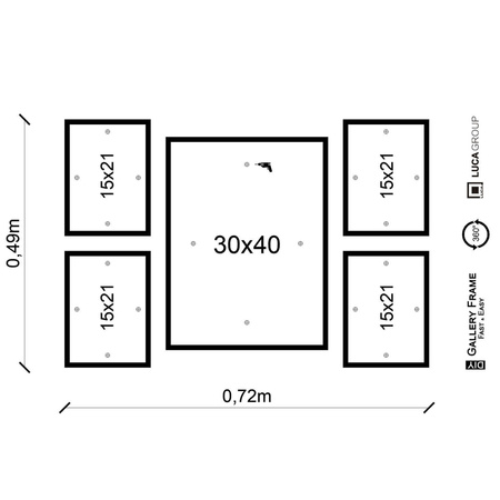 Zestaw ramek PINIA 3 GF0046 - galeria ramek na 5 zdjęcia
