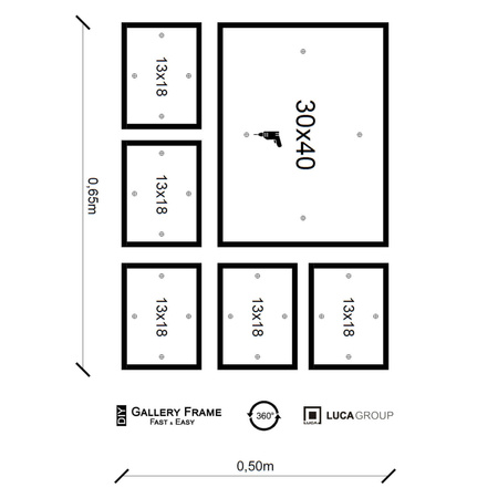 Zestaw naturalnych ramek galeria PRESTO 3 GF0002