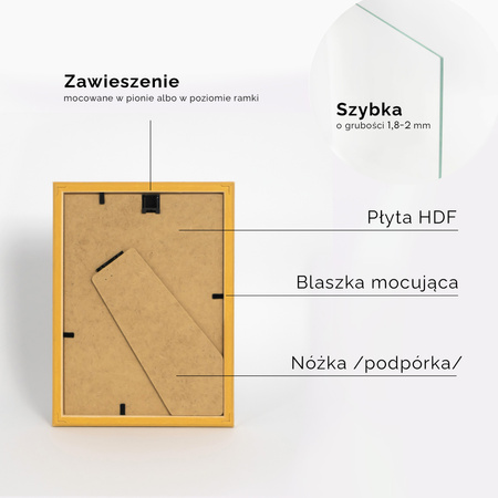 Złota ramka drewniana na zdjęcia EKO Z4 13x18 cm
