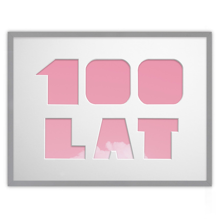 Ramka na URODZINY 30x40 cm w kolorze szarym z białym passe partout