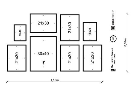 Zestaw srebrnych ramek - galeria HIT 1 S GF0009 - CORNER