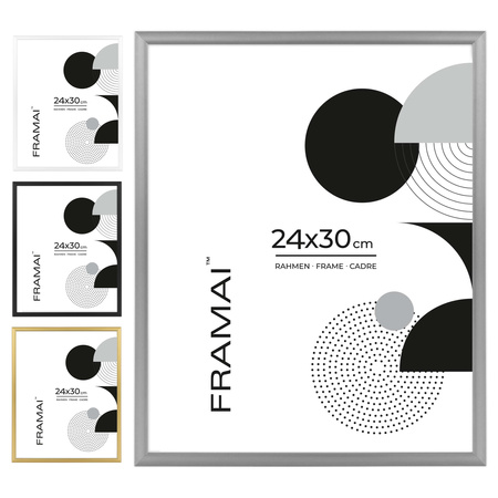 Srebrna ramka aluminiowa QAL 24x30 cm