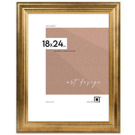 Ramka drewniana złota na zdjęcia DRL N Z 18x24 cm