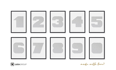 Ramka na zdjęcia CYFERKA "7" 21x30 cm czarna z białym passe partout