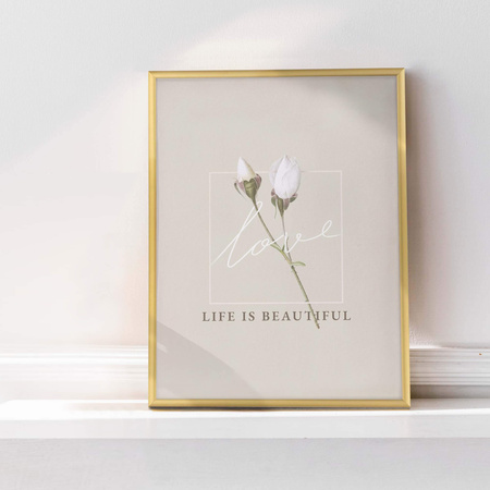 Złota ramka aluminiowa na zdjęcia Royall 30x40 cm